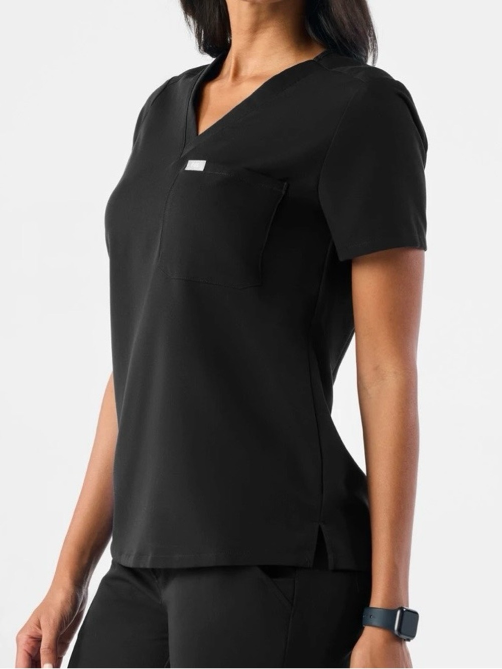 FIGS Catarina Scrub Top M Black NWT V Neck FIONx Classic Fit Medical Uniform